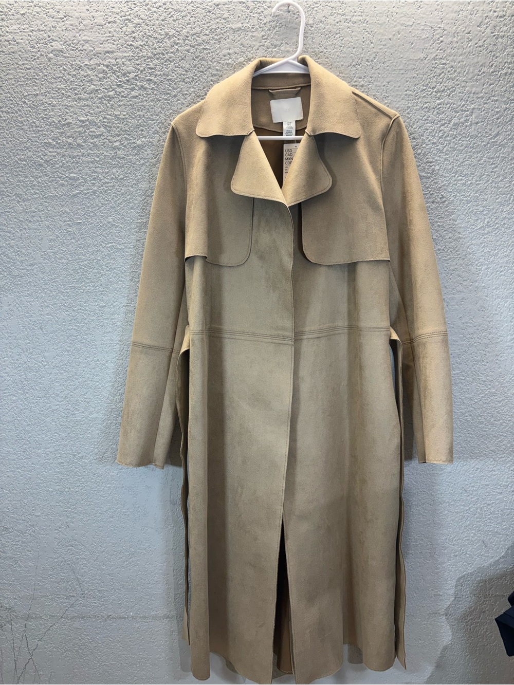 H&M Tan Suede Trench Coat